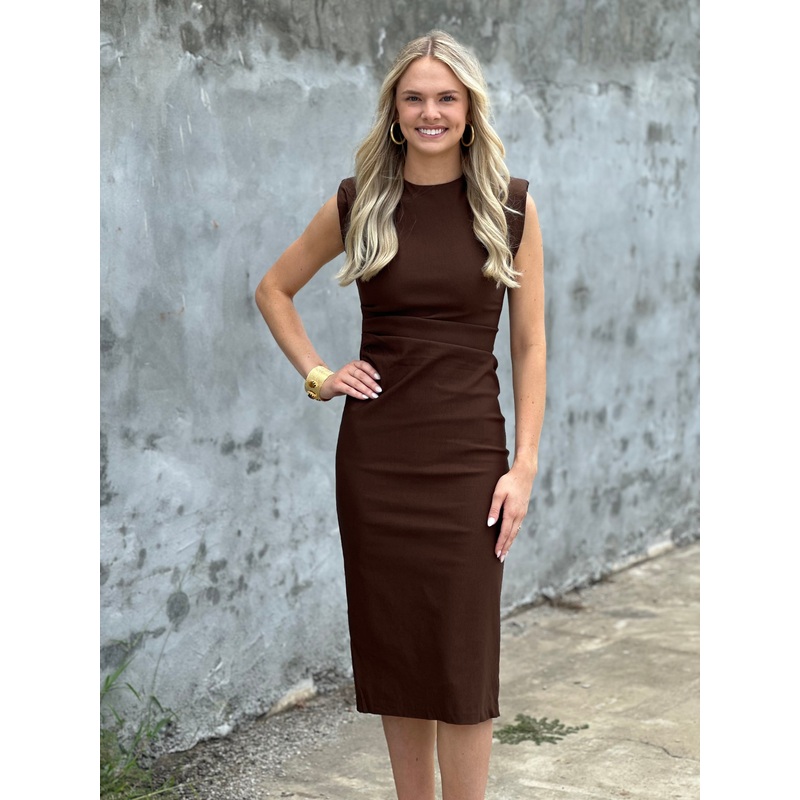 Classic Favorite Midi Dress in Brown