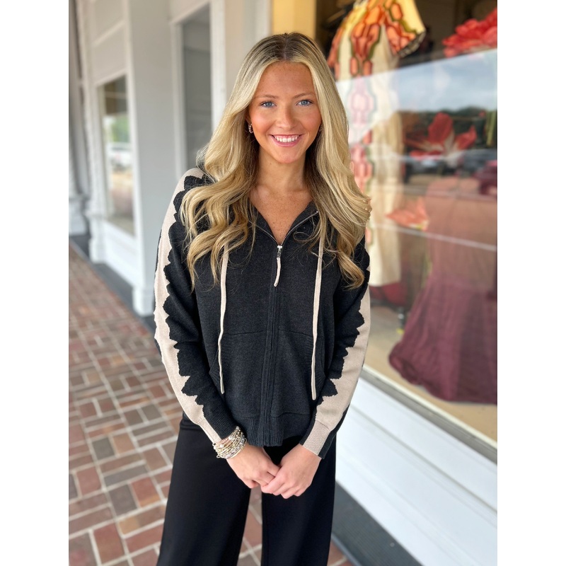 Jaggered Edge Hoodie in Charcoal