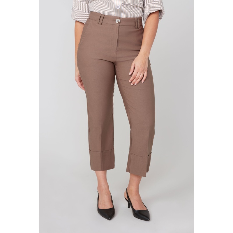 Renuar Cuffed Ankle Pant in Fossil