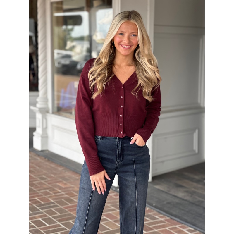 Steve Madden Lauryn Cardigan in Wine