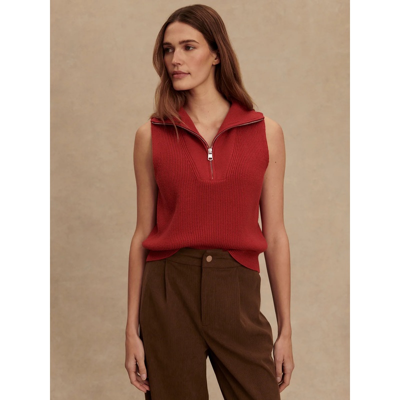 Varley Amina Half-Zip Knit in Lava Falls