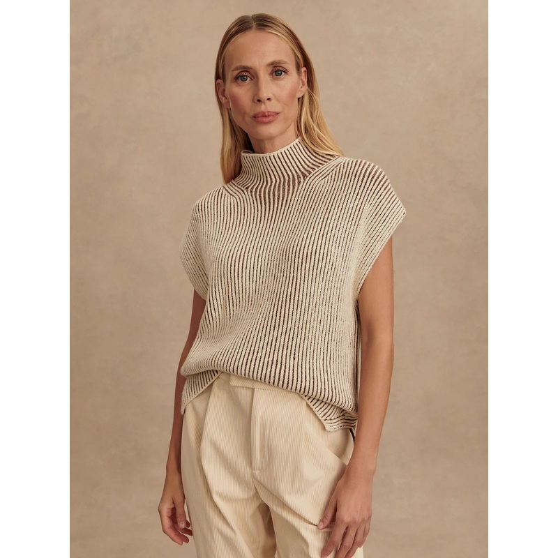 Varley Lauren Plated Knit Tank in Cocoa Dust