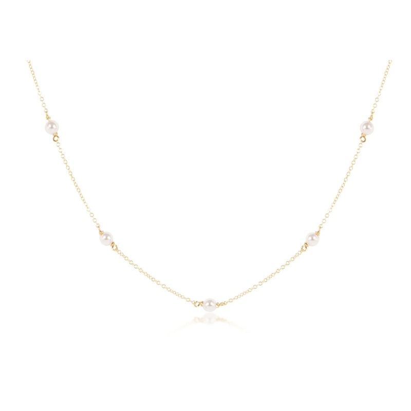 enewton 17 choker simplicity chain gold – 4mm pearl