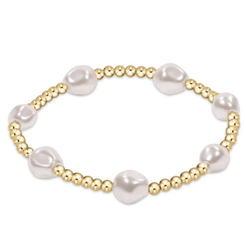 enewton admire gold 3mm bead bracelet – pearl