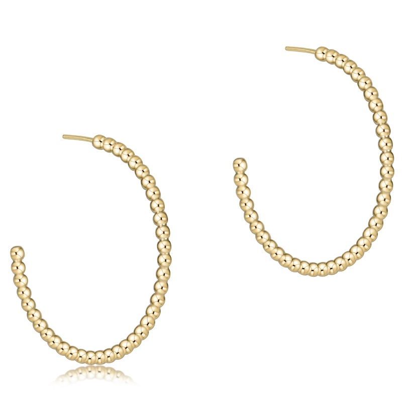 Enewton Beaded Classic 1.25 Post Hoop- 2mm Gold