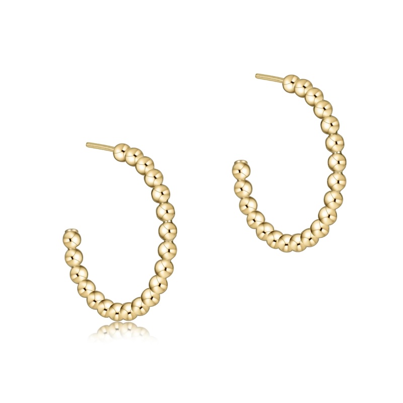 Enewton Beaded Classic 1 Post Hoop- 2mm Gold