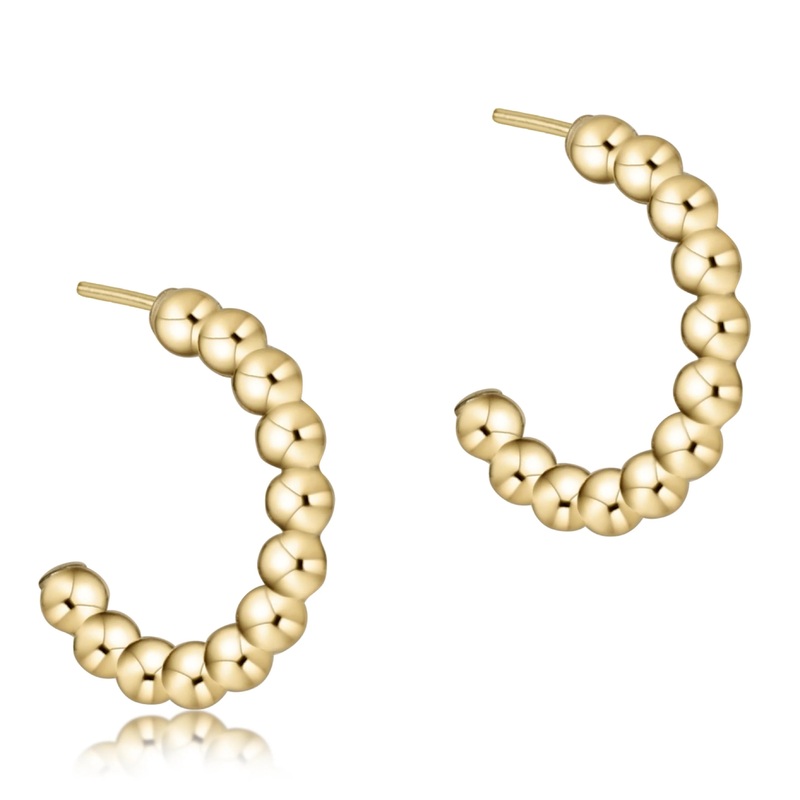 Enewton Beaded Classic 1 Post Hoop- 3mm Gold