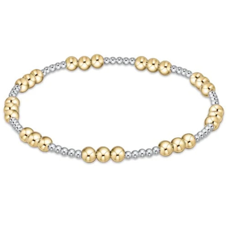 Enewton – Classic Joy Pattern 4mm Bead Bracelet – Mixed Metal