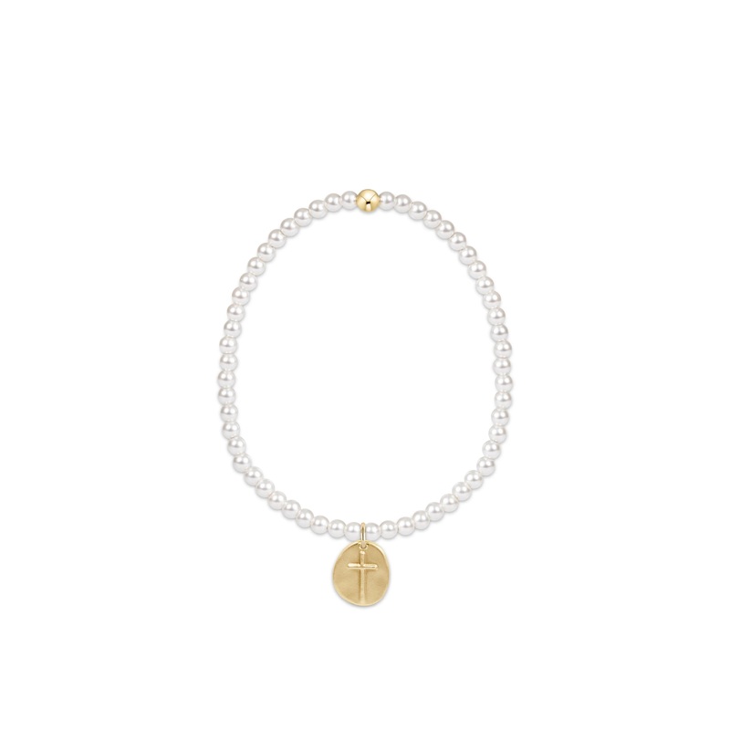 enewton Classic Pearl 3mm Bead Bracelet – Inspire Small Gold Charm
