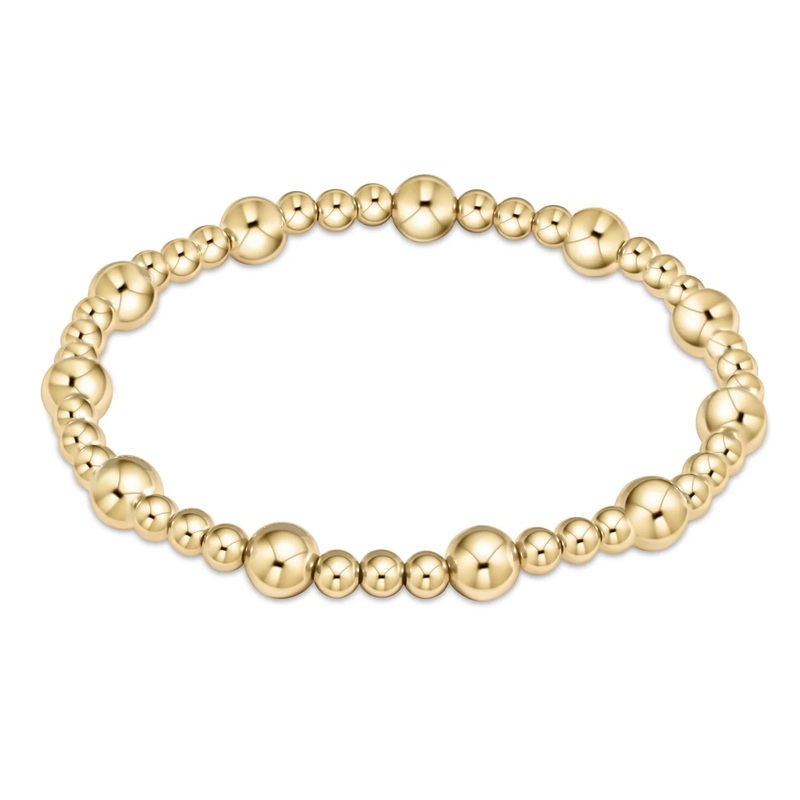 enewton Extends – Classic Sincerity Pattern 6mm Bead Bracelet – gold