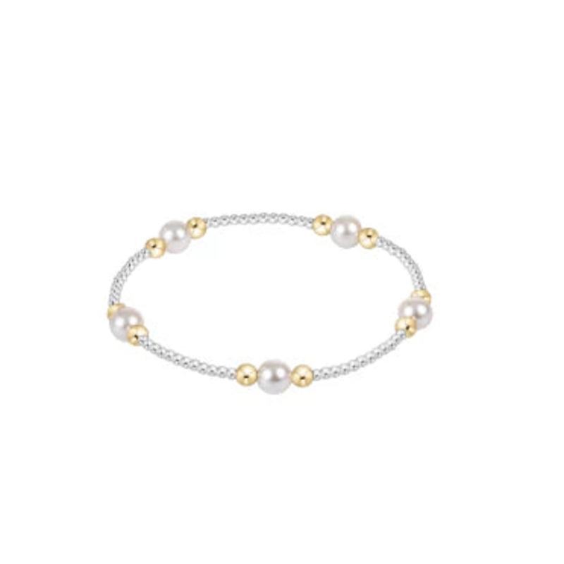 Enewton – Purpose Pearl 6mm Bead Bracelet – Mixed Metal