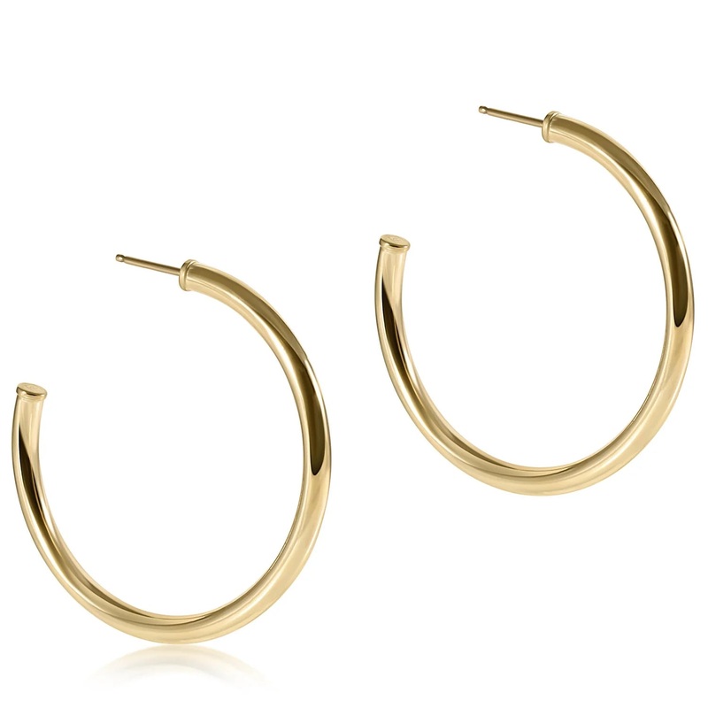 Enewton Round Gold 1.5 Post Hoop- 3mm- Smooth