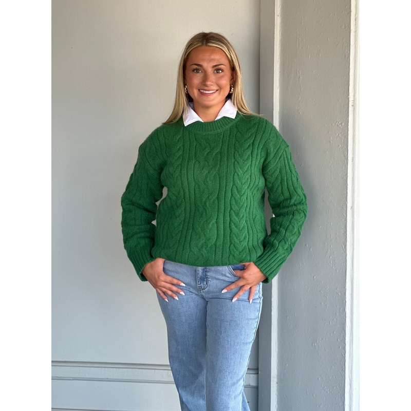 Green Cable Knit Sweater|S|M|L