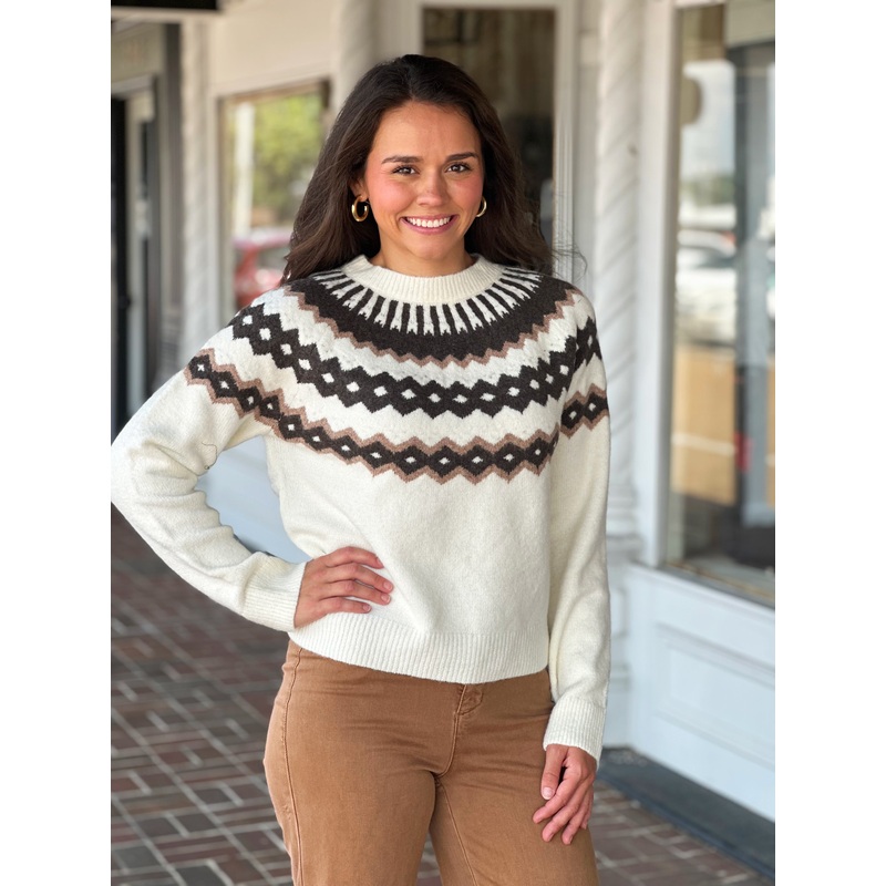 Ivory Pattern Sweater|S|M|L
