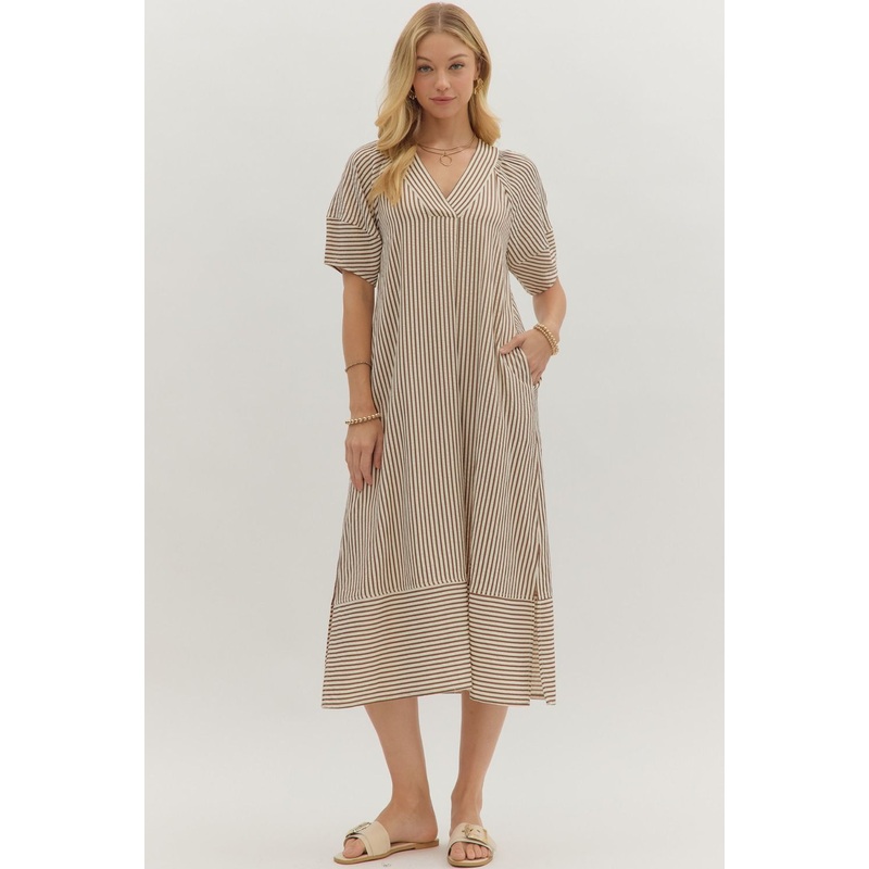 Meant To Shine Brown Dress|S|M|L