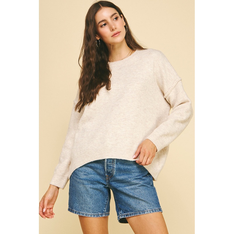 Oatmeal Yarn Knit Sweater|S|M|L