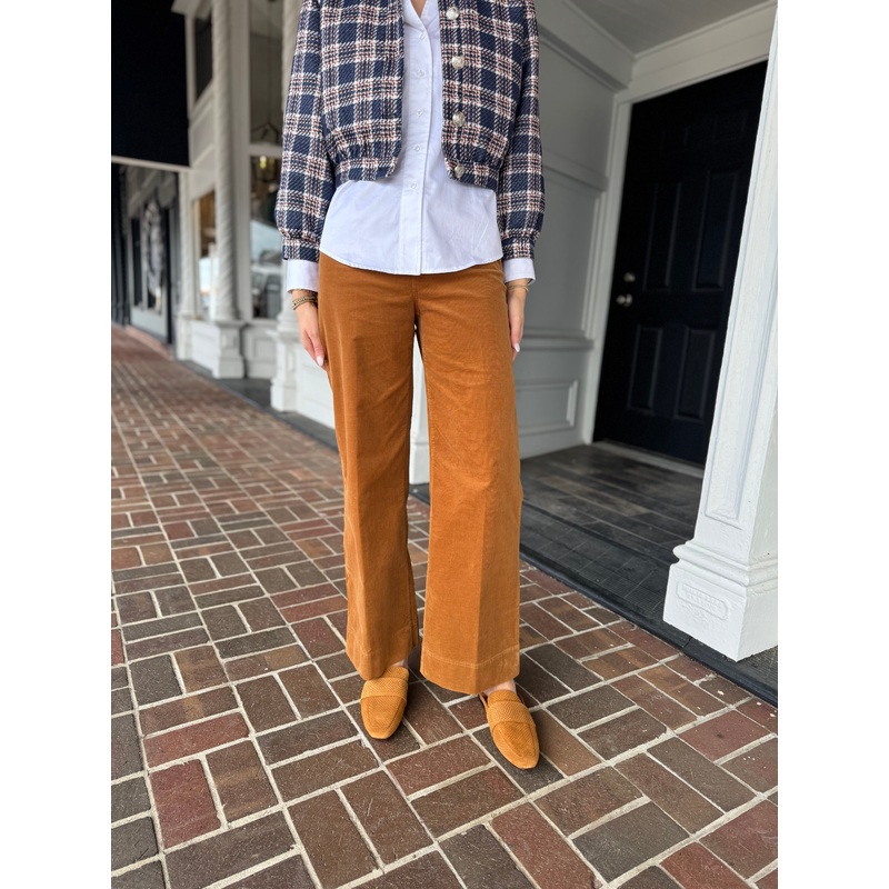 Scottie Corduroy Flare Leg Pant in Leather Brown