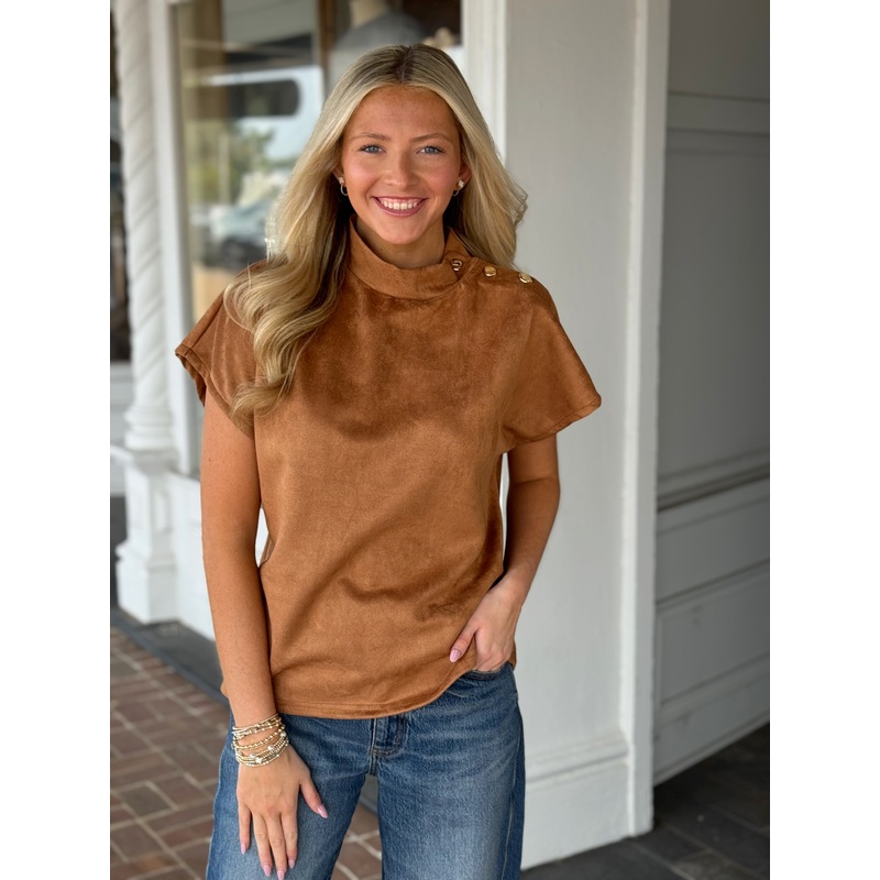 Short Sleeve Suede Top|XS|S|M|L
