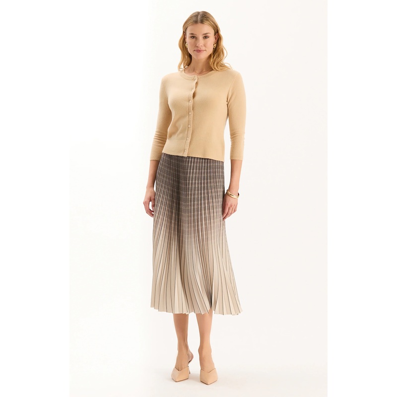 Tyler Boe Cara Pleated Skirt in Ombr Plaid