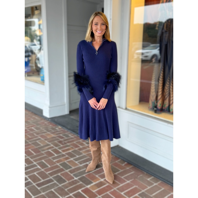 Tyler Boe Celia Knit Dress in Navy