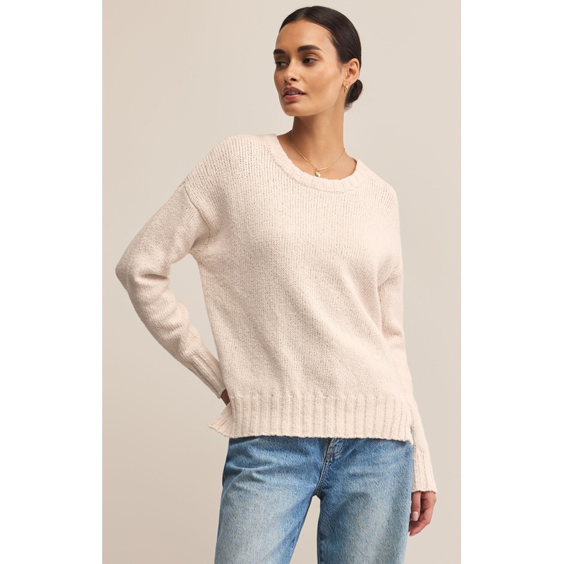 Z Supply Beck Textured Sweater in Crystal