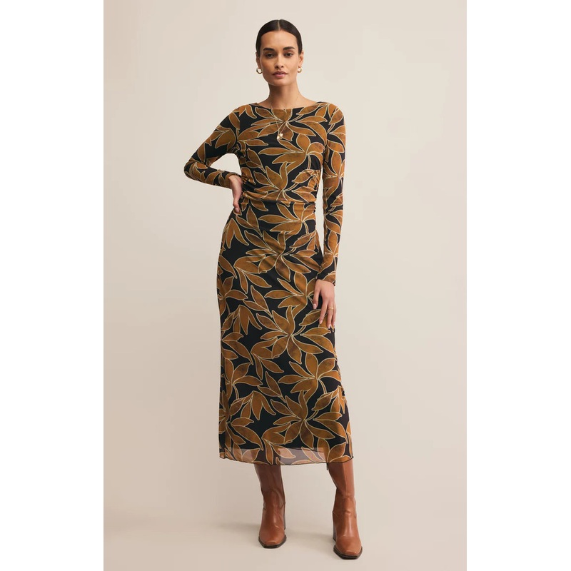 Z Supply Spellbound Mesh Floral Maxi Dress in Coconut