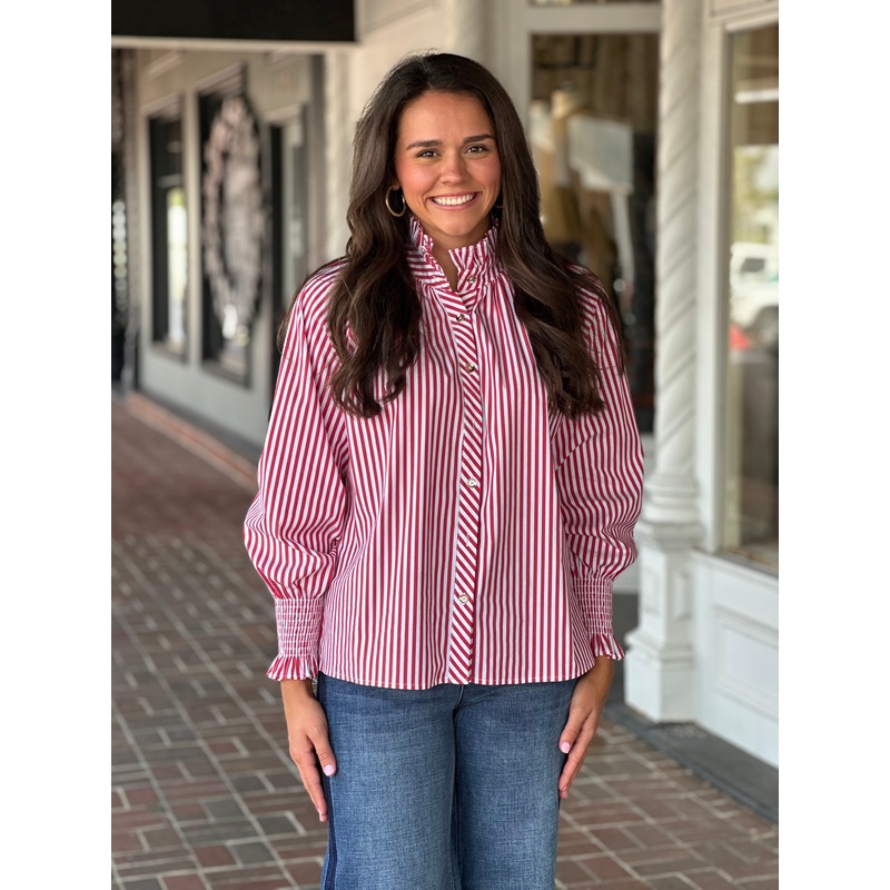 CK Bradley Frau Blouse in Mulberry Stripe