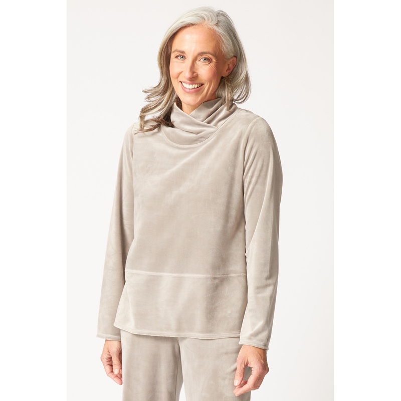 Habitat Cozy Velour Tranquil Top in Latte