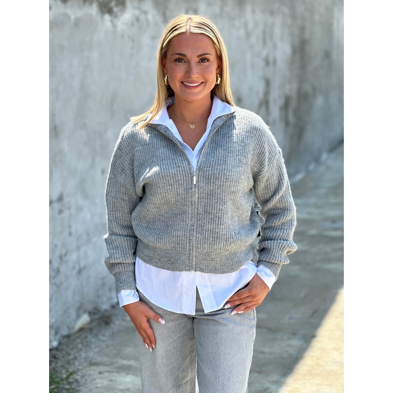 Ilma Long Sleeve Mock Neck Cardigan