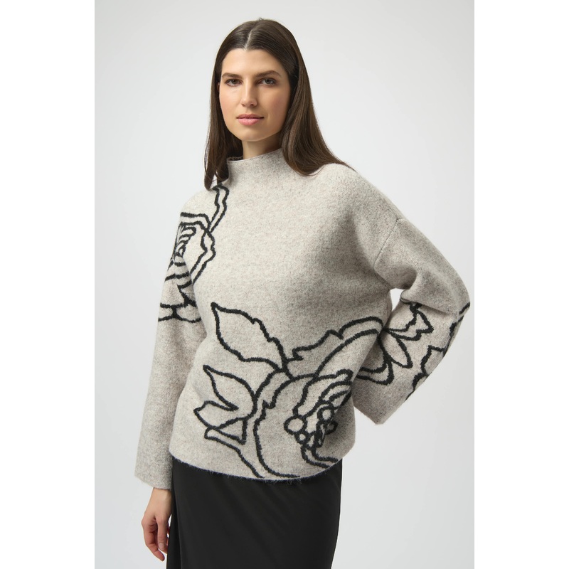 Joseph Ribkoff Floral Embroidered Pullover Sweater