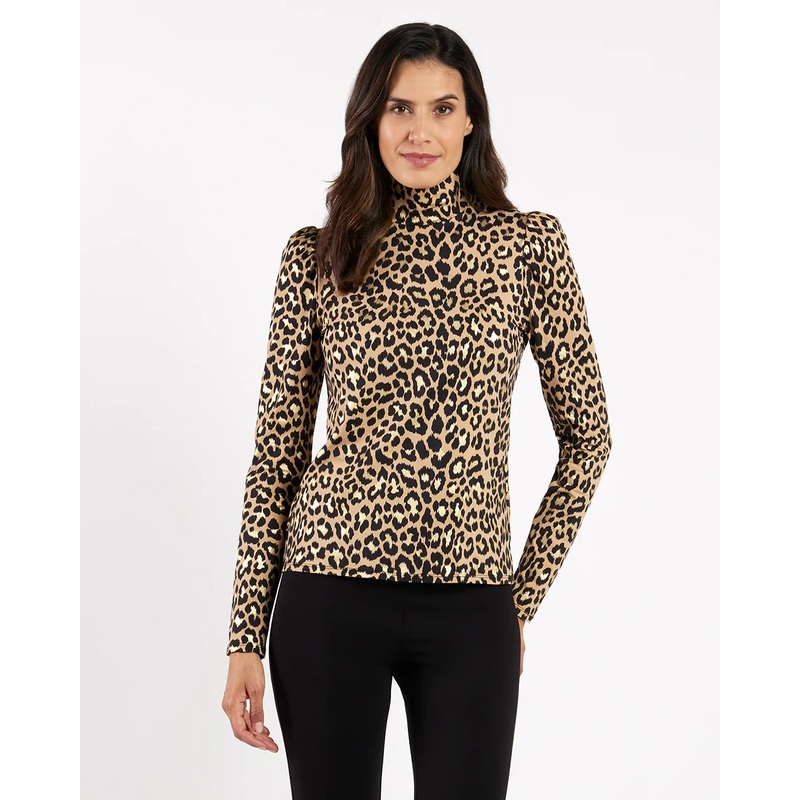 Jude Connally Rae Top in Cheetah Gold