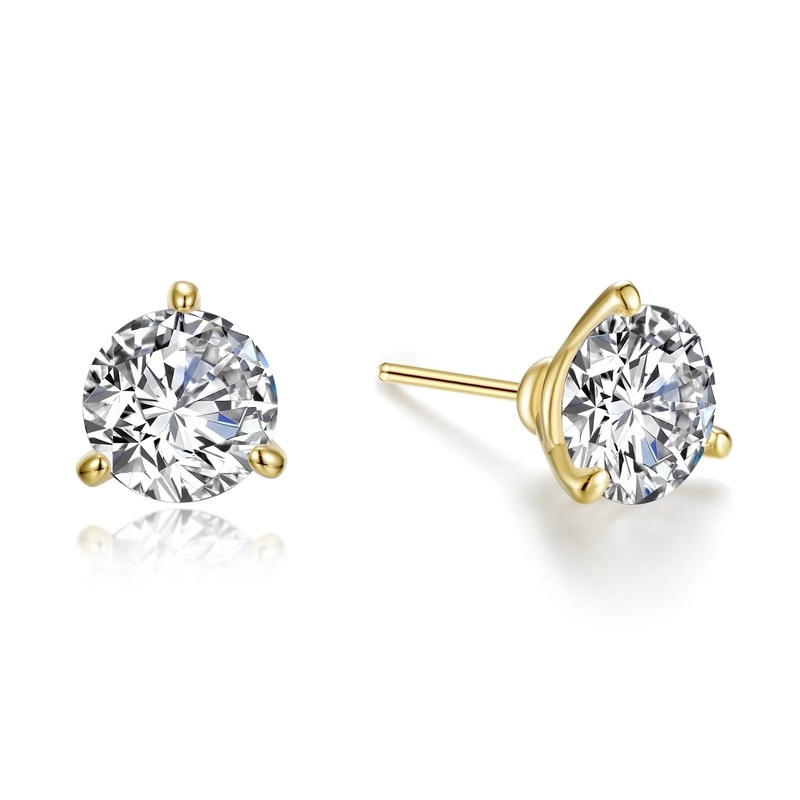 Lafonn 4 CTW 3 Prong Martini Stud Earrings