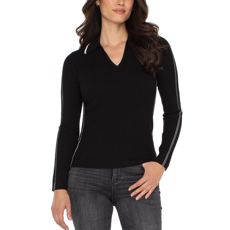 Liverpool Los Angeles Black Collared Sweater