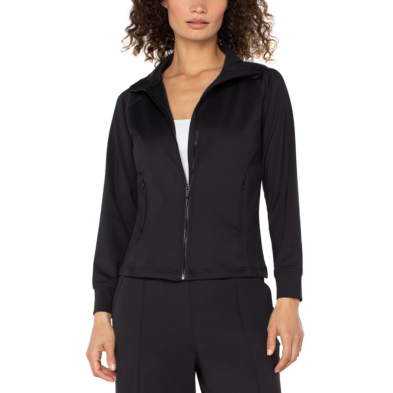 Liverpool Los Angeles Full Zip Seamed Jacket in Black