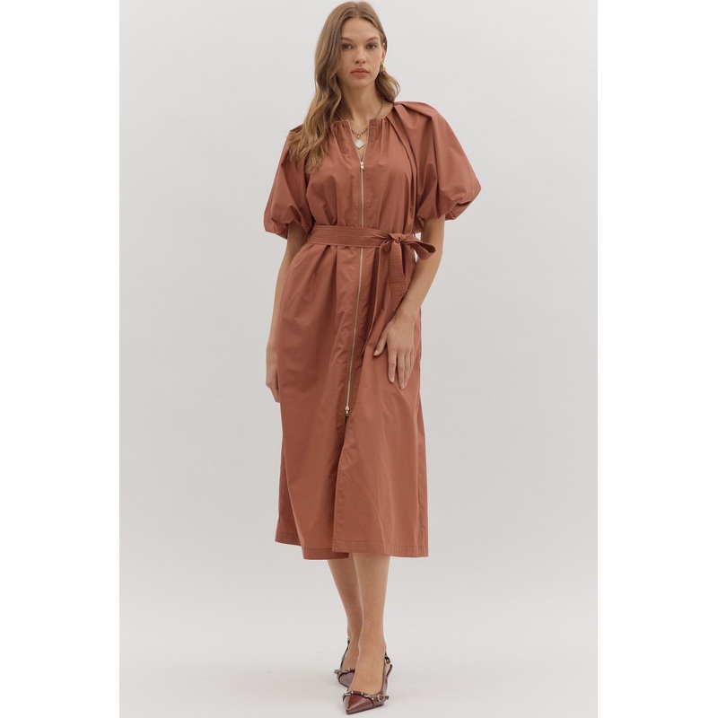 Seeing Fall Clay Midi Dress|S|M|L