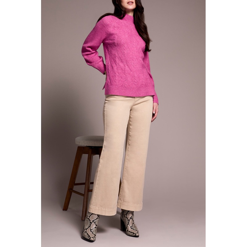 Tribal Mock Neck Sweater in Cameo Pink