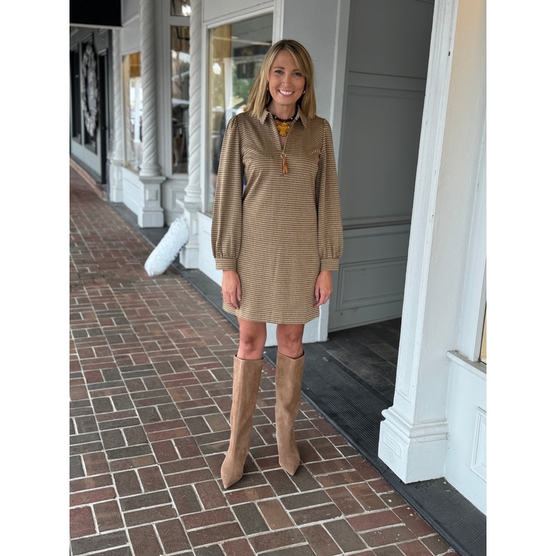 Tyler Boe Melanie Midi Dress in Houndstooth