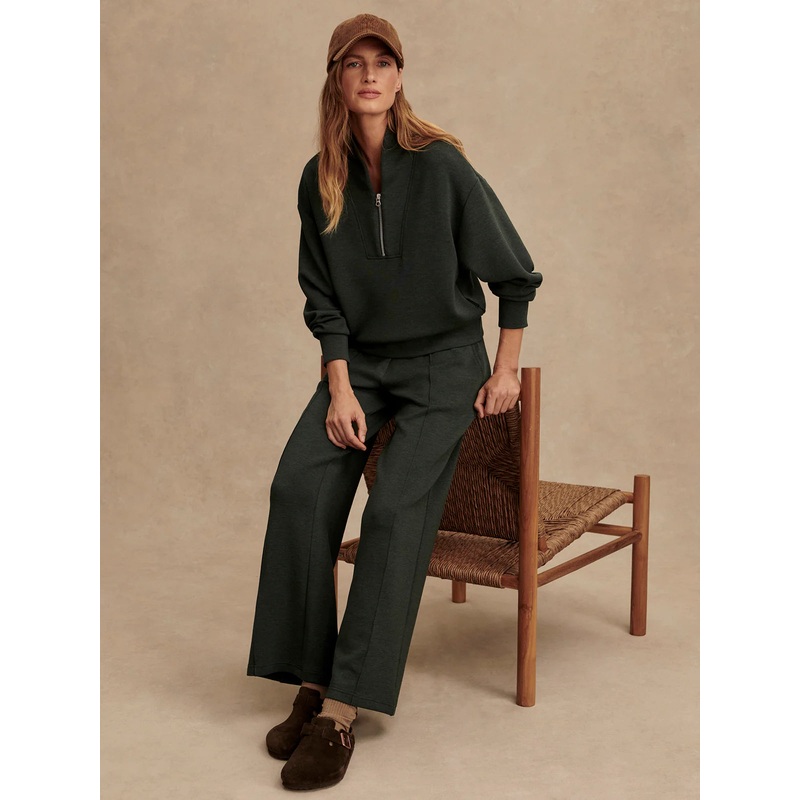 Varley Davidson Sweat in Olive Marl