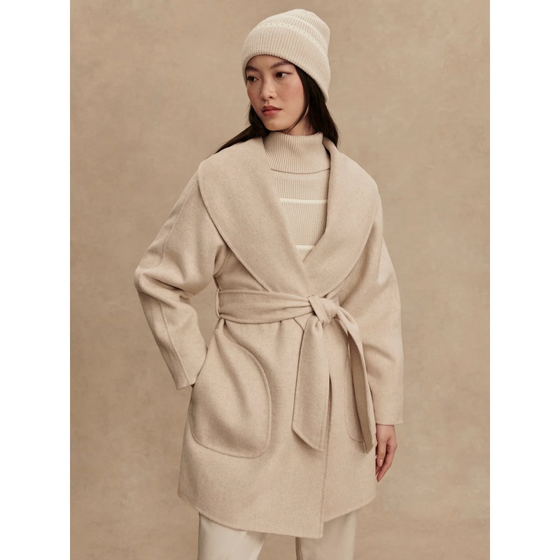 Varley Edgemere Wrap Jacket in Pumice Stone Marl