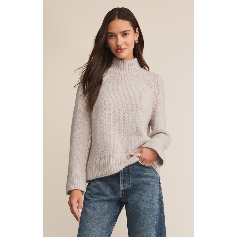 Z Supply Emerge Funnel Neck Sweater in Turtle Dove