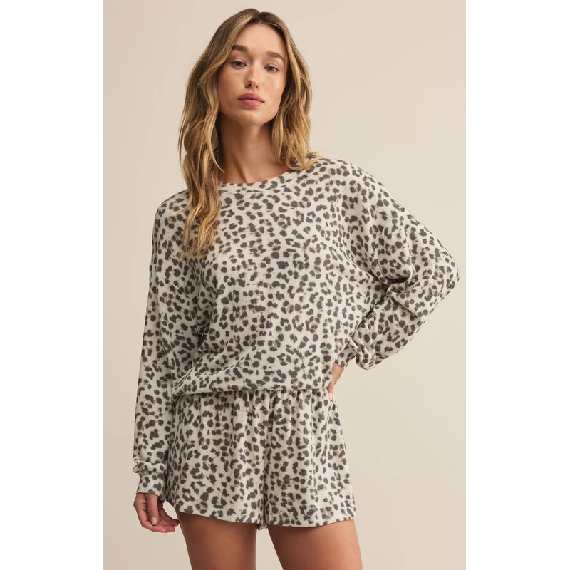 Z Supply Luxe Leopard Long Sleeve Top