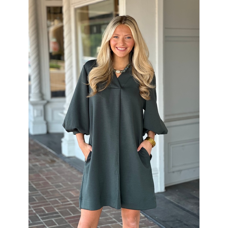 Always On Time Hunter Green Dress
