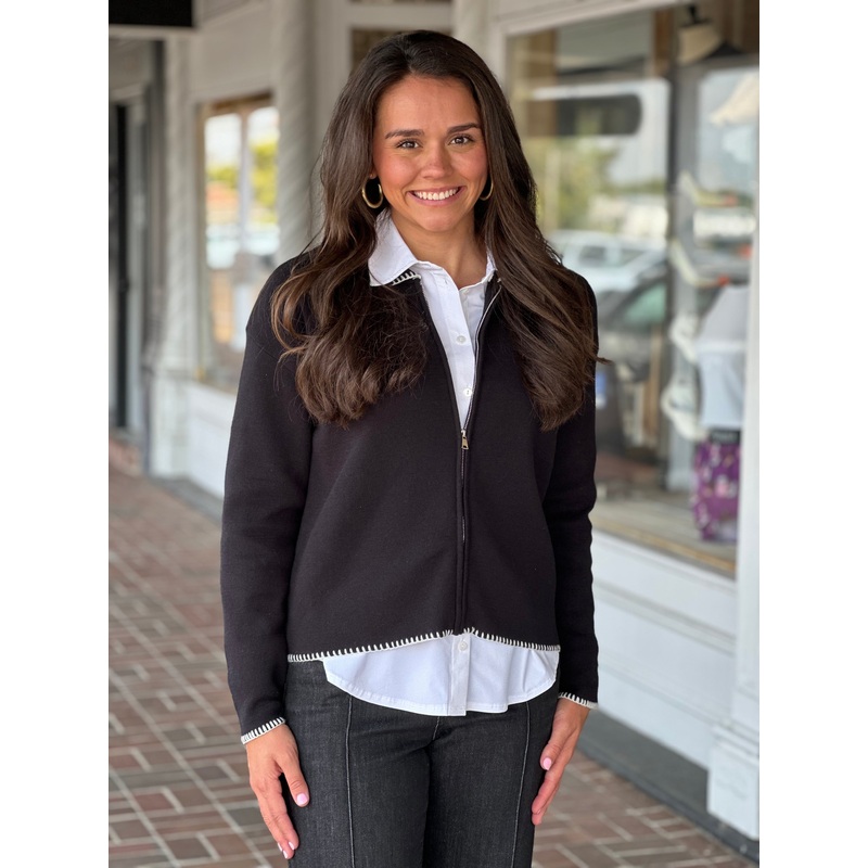 Black Zip Front Cardigan|S|M|L