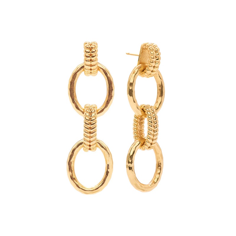 Capucine De Wolf Cleopatra Regal Double Link Earrings – Gold