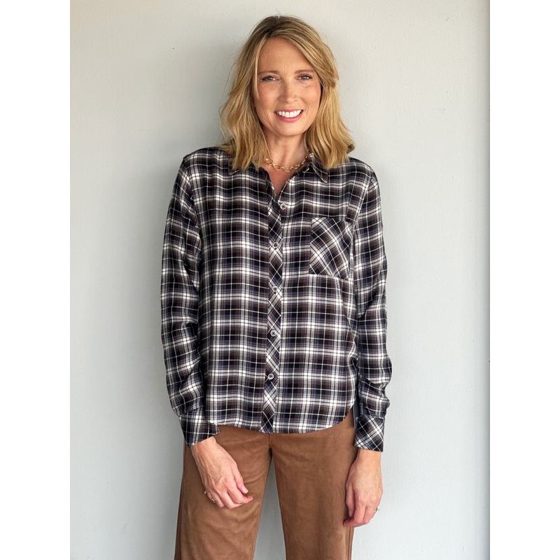 Elliott Lauren Plaid Button Down Top