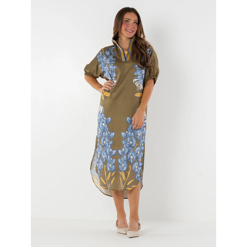 Emily Mccarthy Poppy Caftan Dress in Bluebonnet