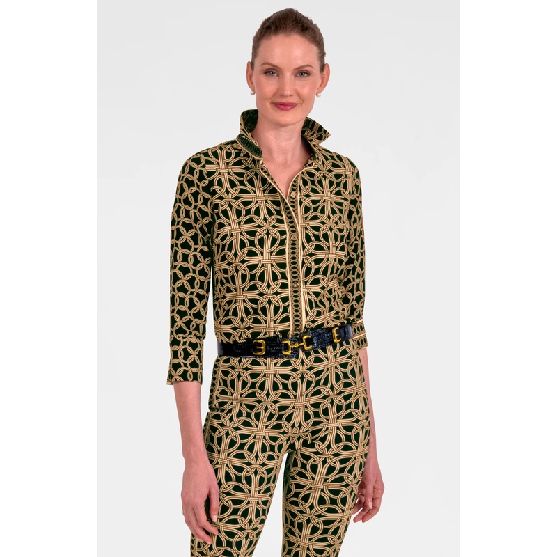 Gretchen Scott Boyfriend Shirt in Ring Toss Print