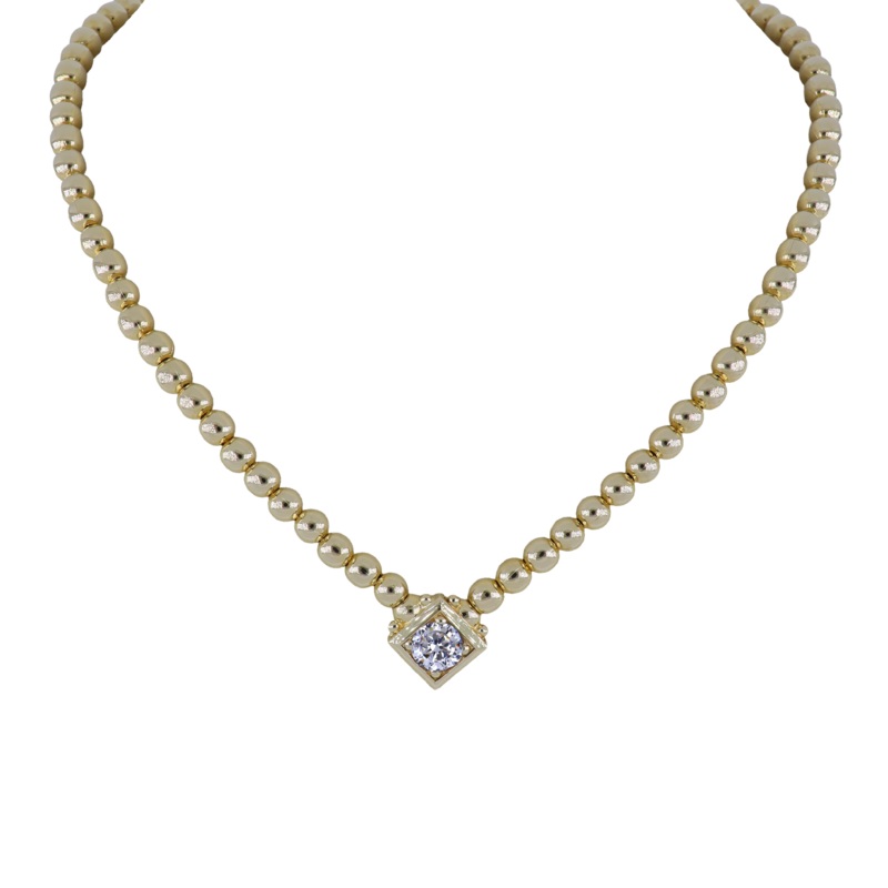 John Medeiros Beaded Collection Single Strand Necklace 16-18 in Gold