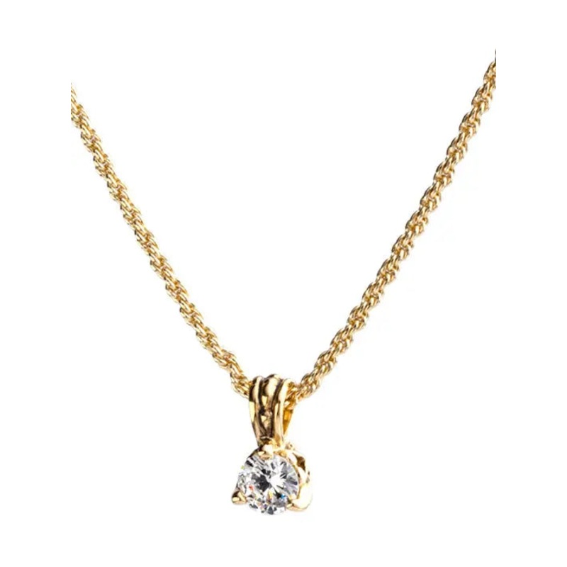 John Medeiros Beijos Collection – CZ Gold Prong Set Pendant Necklace