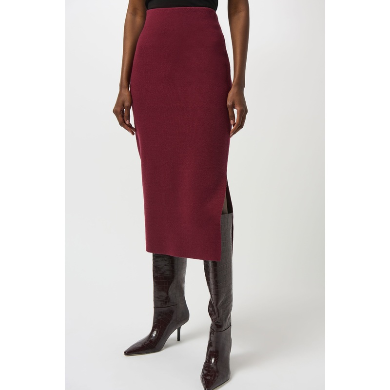 Joseph Ribkoff Elegant High-waist Pencil Skirt in Merlot